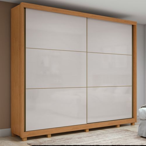 Guarda Roupa Casal 2 Portas 100% MDF Toronto Com Pés Amendoa Clean/Off White