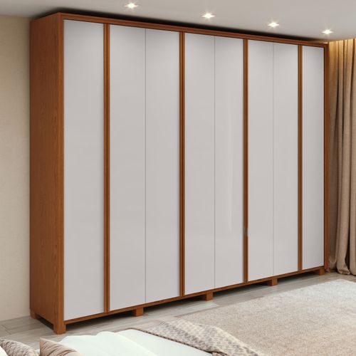 Guarda Roupa Casal 8 Portas 100% MDF Ergon Com Pés Frassino/Off White