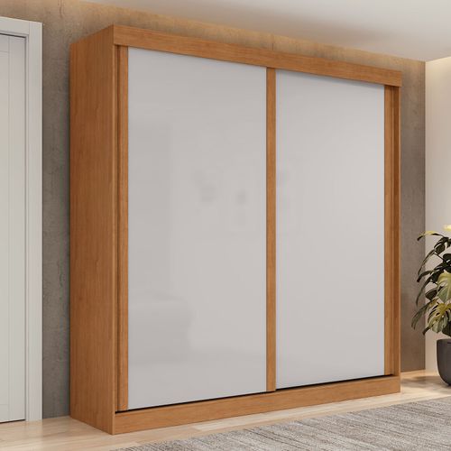 Guarda Roupa Casal 2 Portas dupla face Zeine Amendoa Clean/Off White