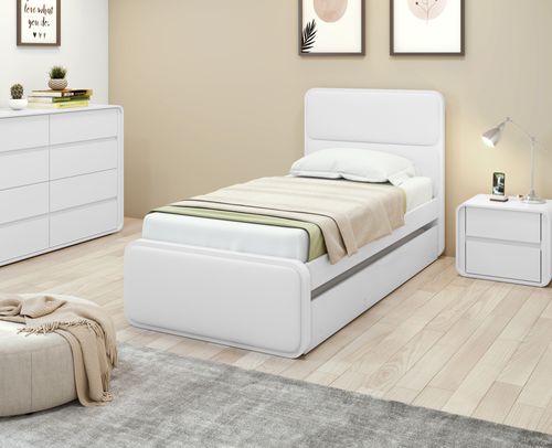 Cama Solt 0,90 Loop com Cama Auxiliar Branco Korino Branco